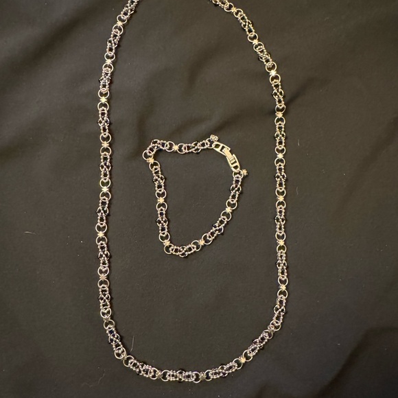 Jewelry - Stylish Silver and Black Infinity Chain Jewelry Set